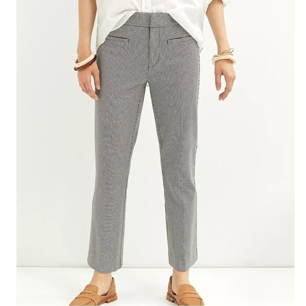 Maeve by Anthropologie Essential Slim Kick Flare Pant Houndstooth Black Size 10